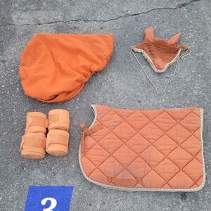 Orange Equestrian Saddle Pad Set